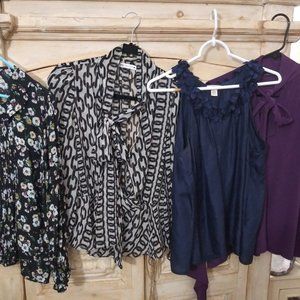 ZARA, J CREW 4-BLOUSE BUNDLE BINGE! SIZE SMALL 20 for all 4!